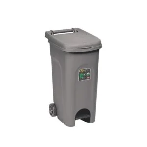Bidone grigio Eco System 80 LT con pedale
